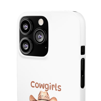 Cowgirls Phone Case — "Real Cowgirls Ride by Faith Not by Sight" Christian Western iPhone Snap Case