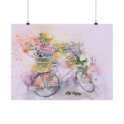 Watercolor Bicycle  Premium Print Poster