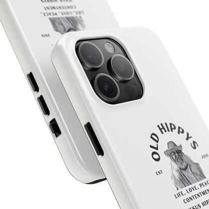 Old Hippys Phone Case — 'Life, Love, Peace, Contentment' Tough Protective Case