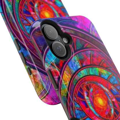 Protective Phone Case — Vibrant Abstract Mandala Impact-Resistant Design