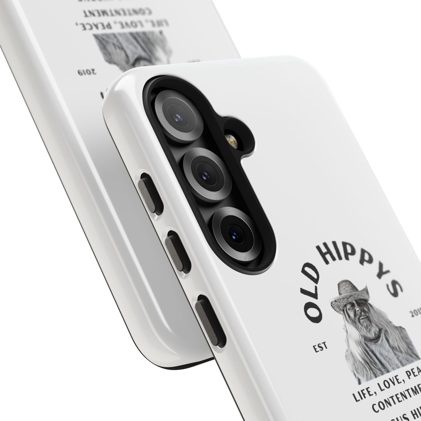 Old Hippys Phone Case — 'Life, Love, Peace, Contentment' Tough Protective Case