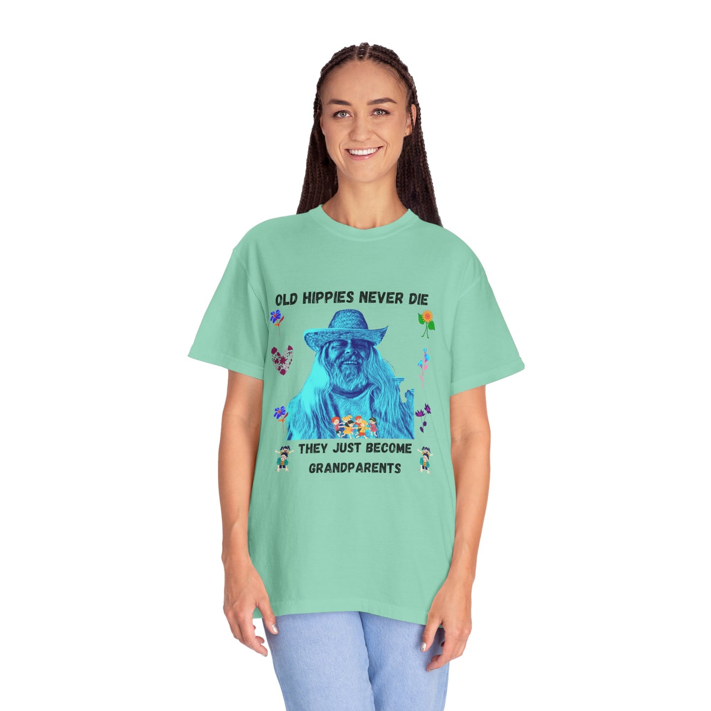 Hippie Grandparent T-Shirt — 'Mark Your Transition from Young Hippie to Hippie Grandparent'