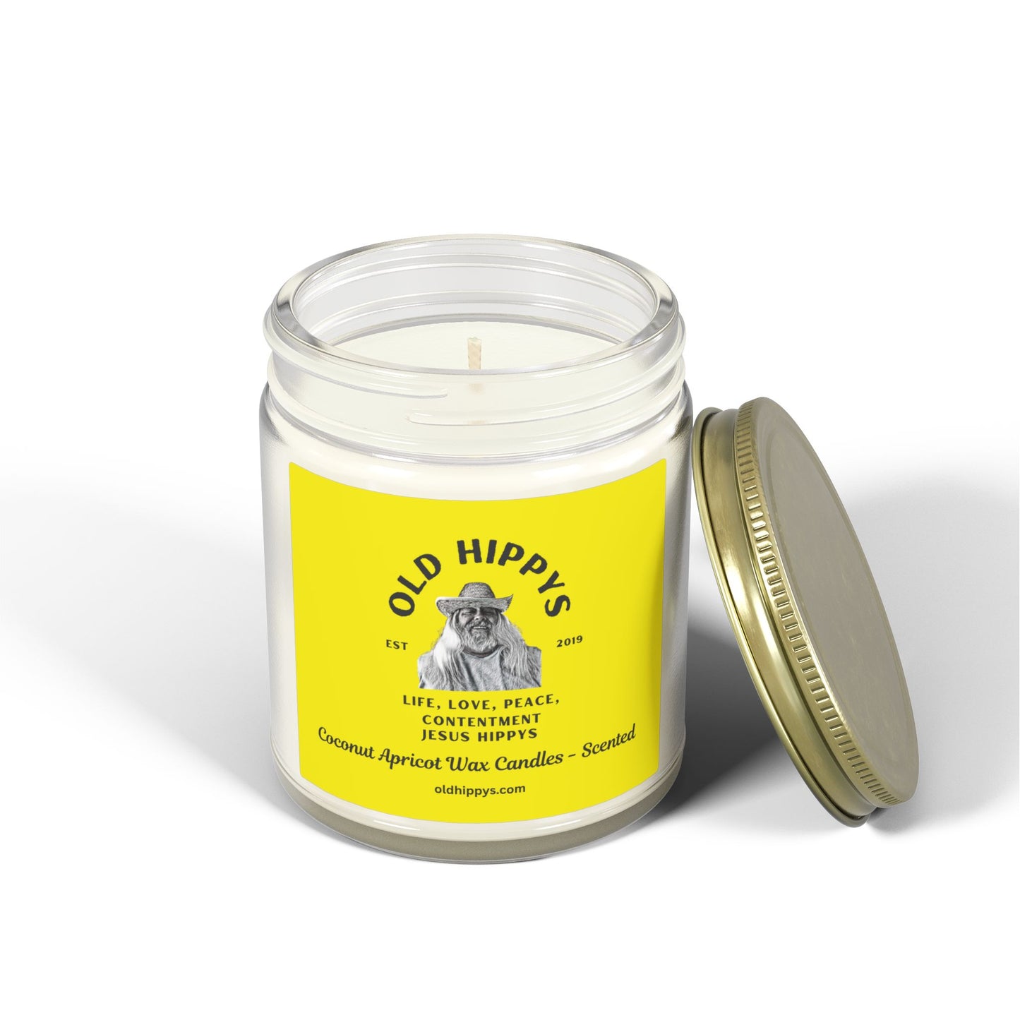 Coconut Apricot Scented Candle (4oz/9oz) by Old Hippys