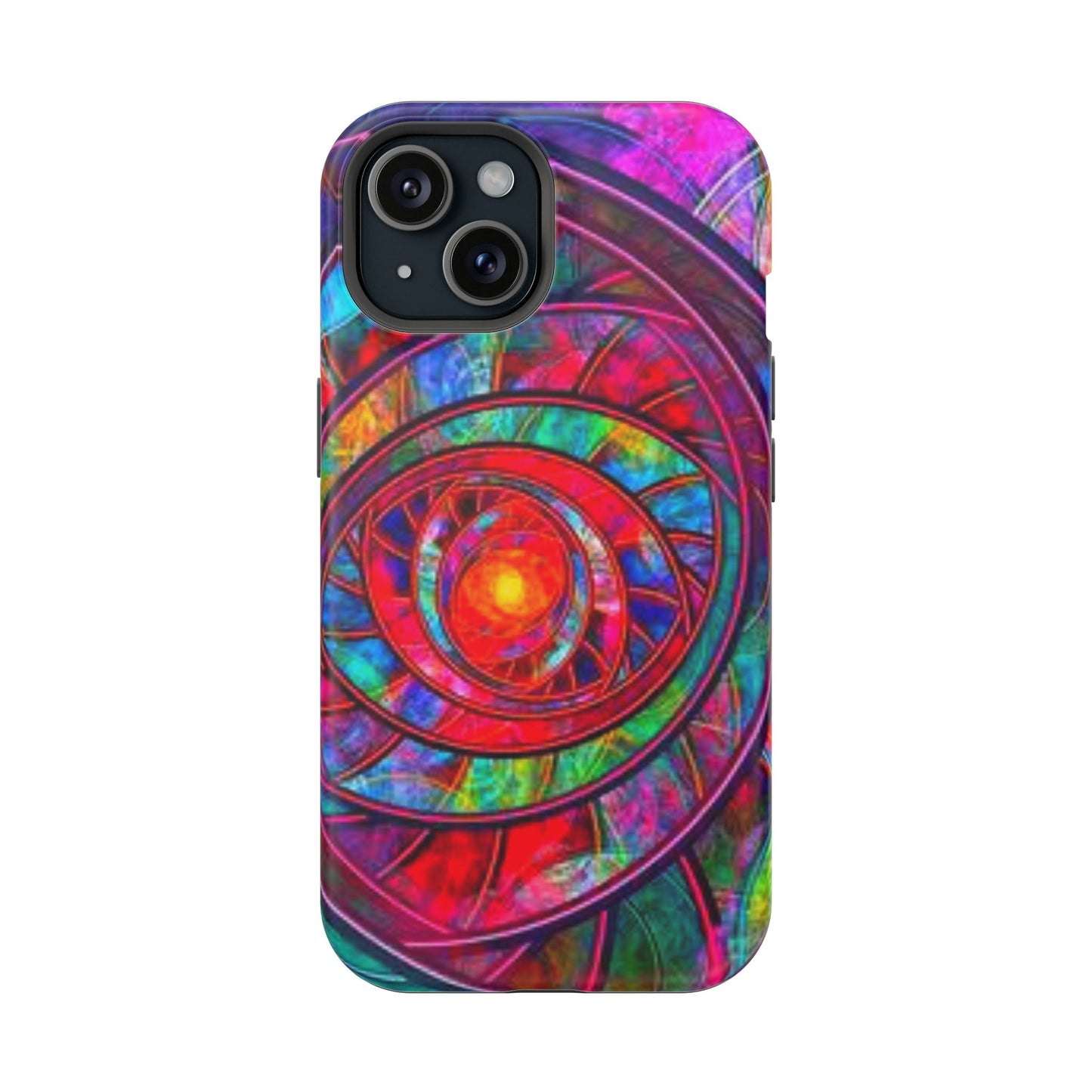 Protective Phone Case — Vibrant Abstract Mandala Impact-Resistant Design