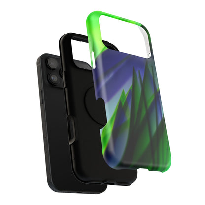 — Green Blue Abstract Wave Design Impact-Resistant Phone Case