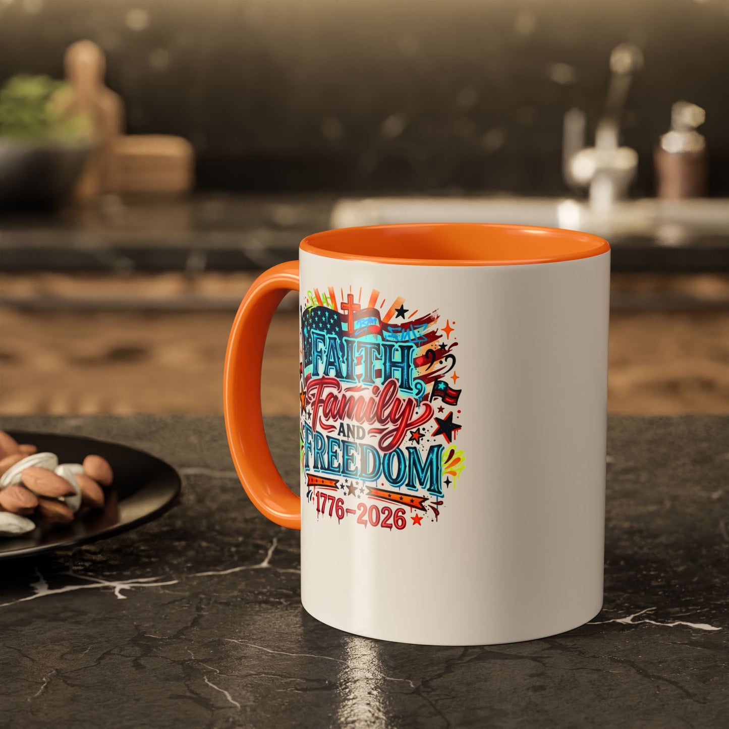 Faith Family Freedom 1776–2026 Patriotic Coffee Mug