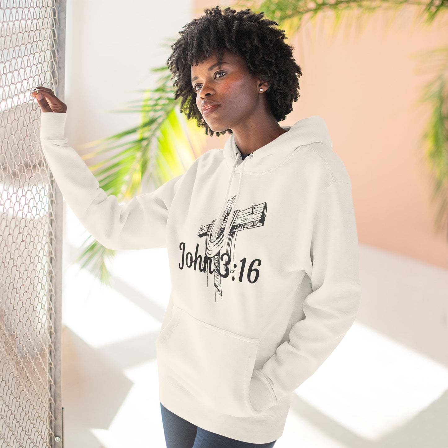 John 3:16 Cross Hoodie - Christian Faith Pullover