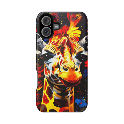 Funky Giraffe Art Impact-Resistant Phone Case —