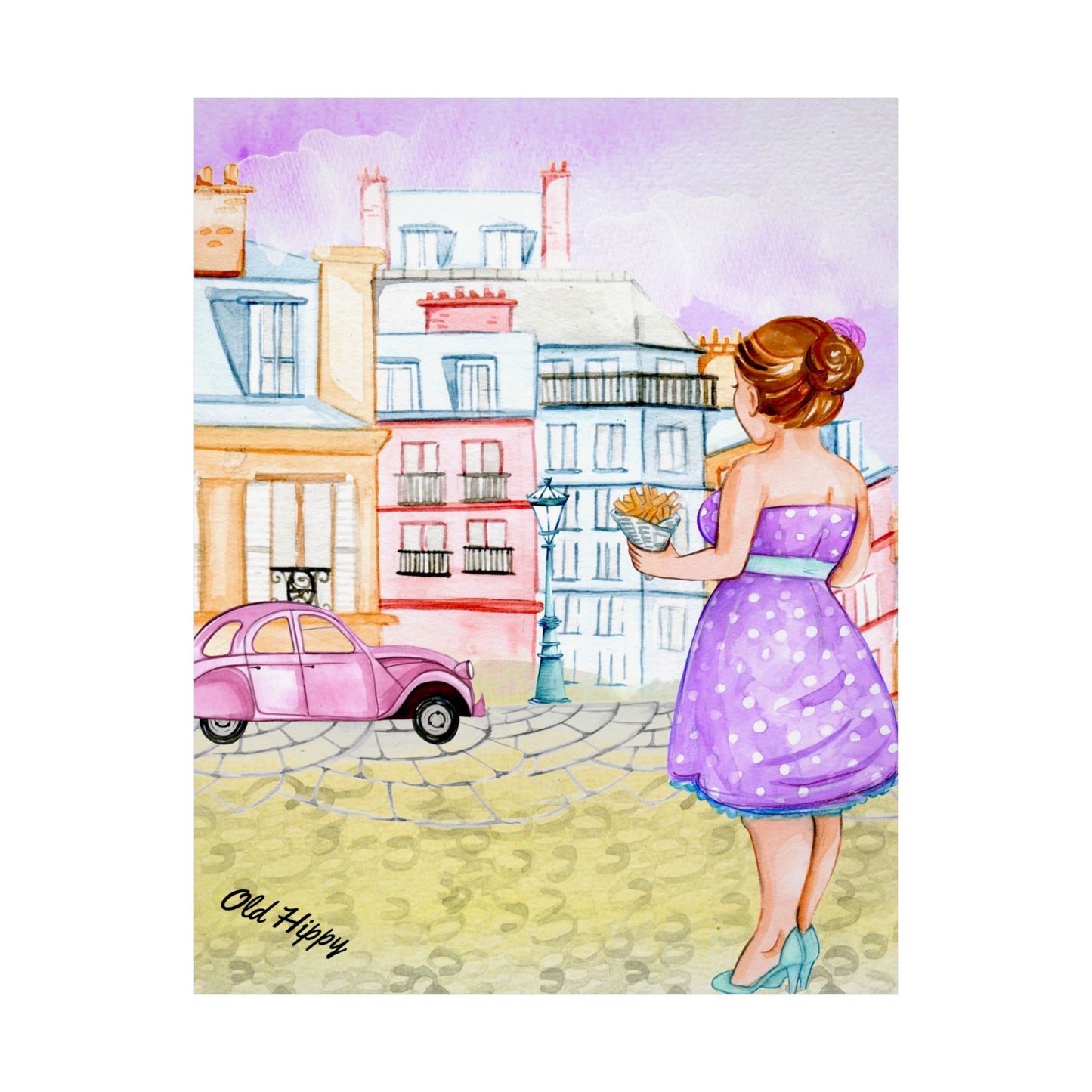 Girl In Waiting Watercolor Poster