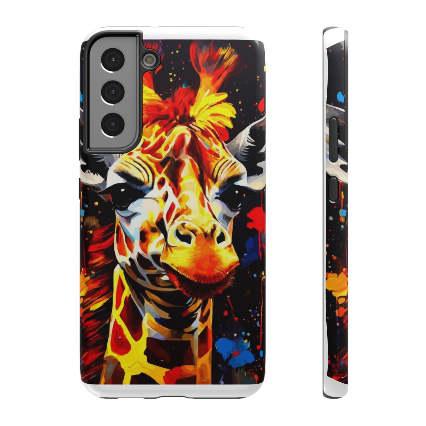 Funky Giraffe Art Impact-Resistant Phone Case —