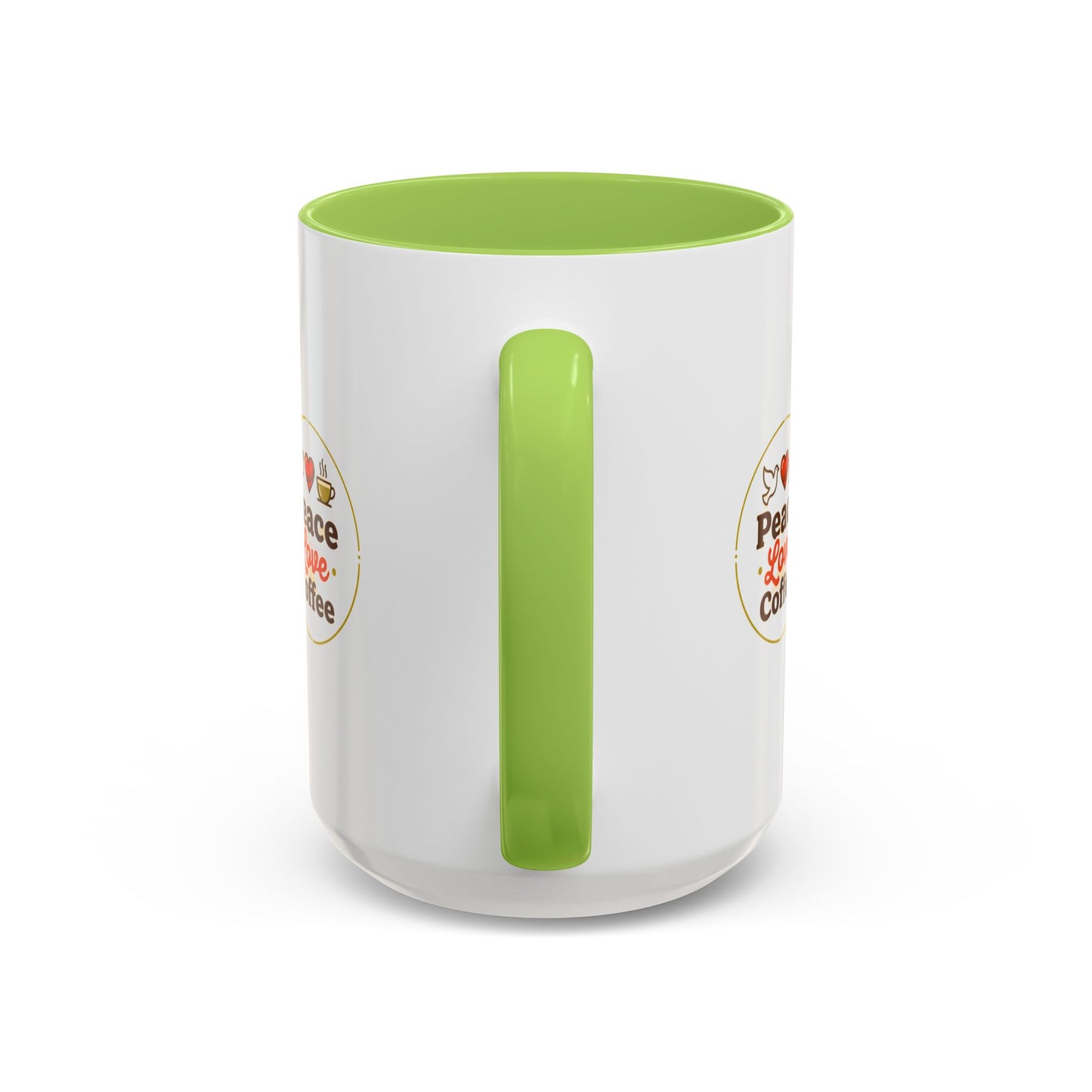 Peace Love Coffee Accent Mug - 11/15oz Ceramic Coffee Cup
