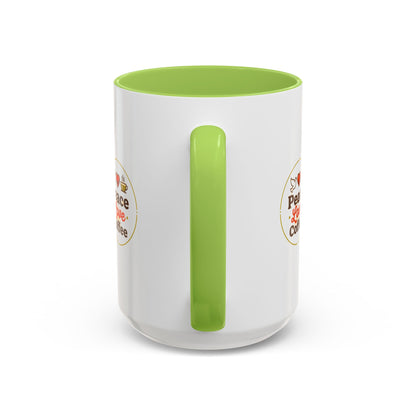 Peace Love Coffee Accent Mug - 11/15oz Ceramic Coffee Cup
