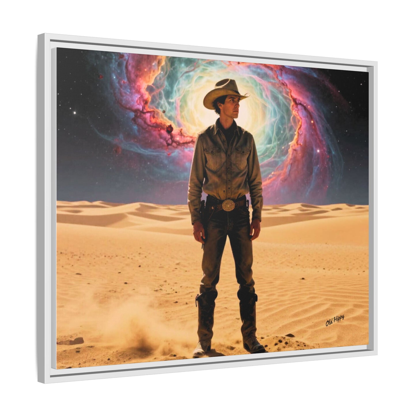 Stardust Wrangler- Framed Canvas AI Art by Old Hippy