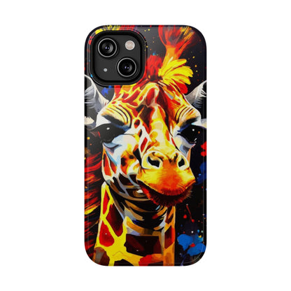 Funky Giraffe Art Impact-Resistant Phone Case —