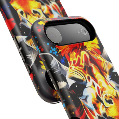 Funky Giraffe Art Impact-Resistant Phone Case —