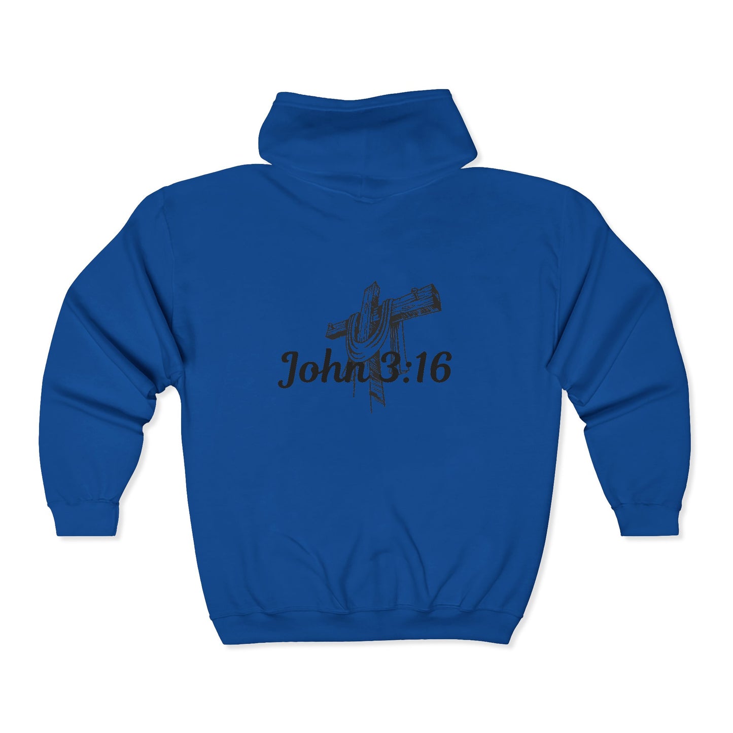 Jesus Is Lord Full-Zip Hoodie — John 3:16 Cross