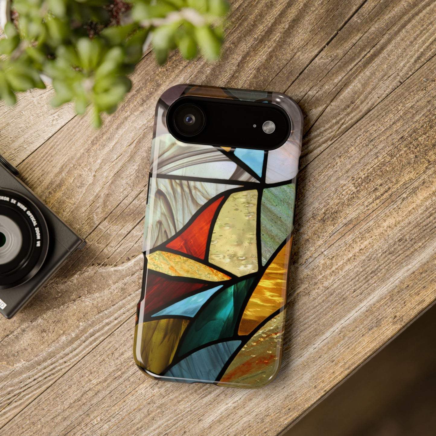 Stained Glass Impact Phone Case — Colorful Mosaic Protective Cover