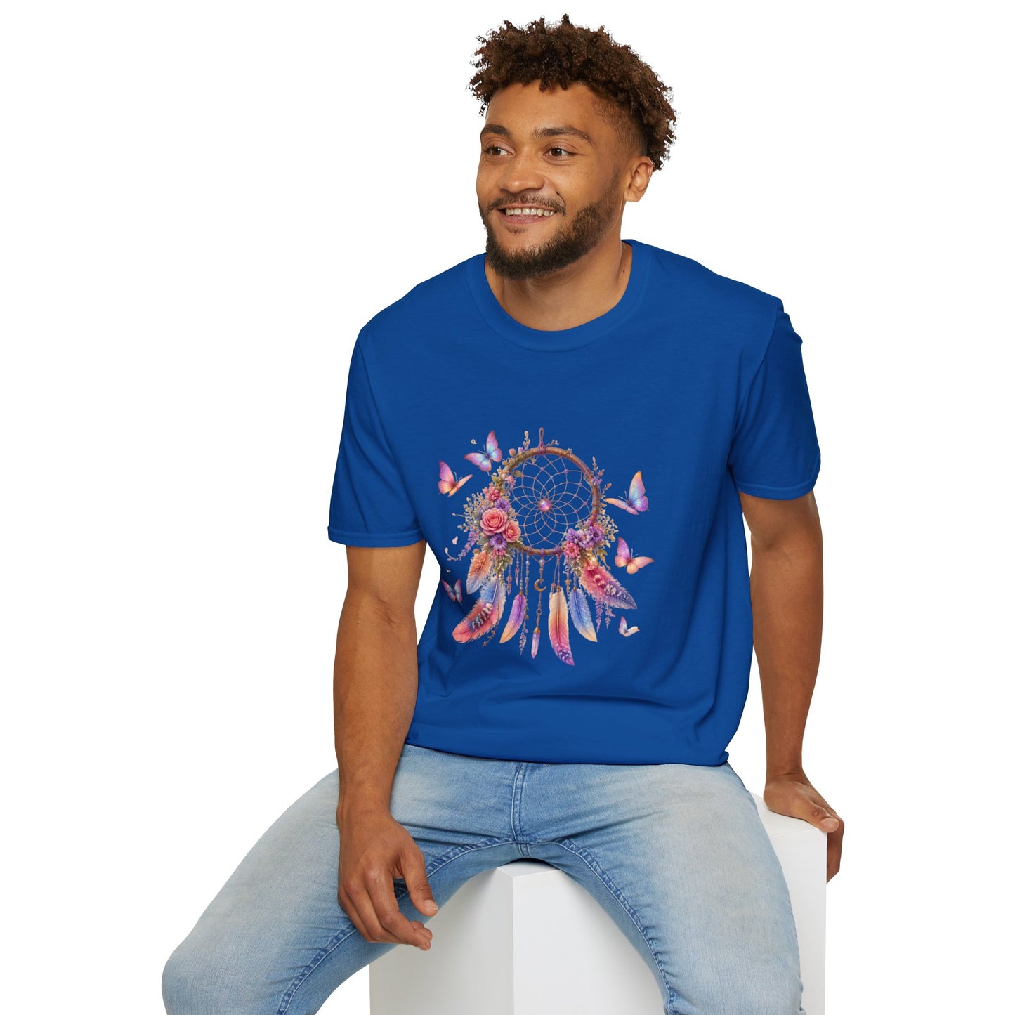 Pastel Dreamcatcher T-Shirt with Butterflies