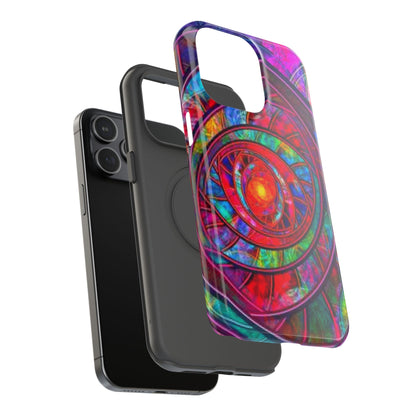 Protective Phone Case — Vibrant Abstract Mandala Impact-Resistant Design
