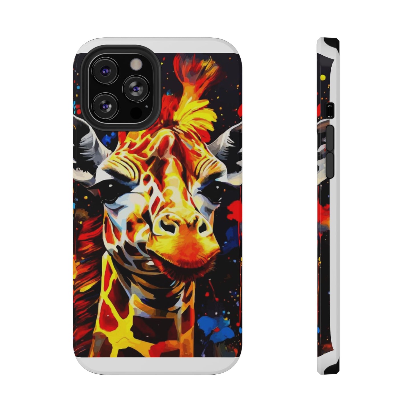 Funky Giraffe Art Impact-Resistant Phone Case —