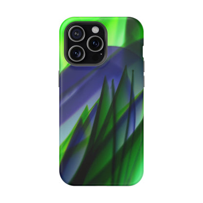 — Green Blue Abstract Wave Design Impact-Resistant Phone Case