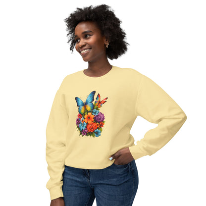 Butterfly Floral Crewneck Sweatshirt