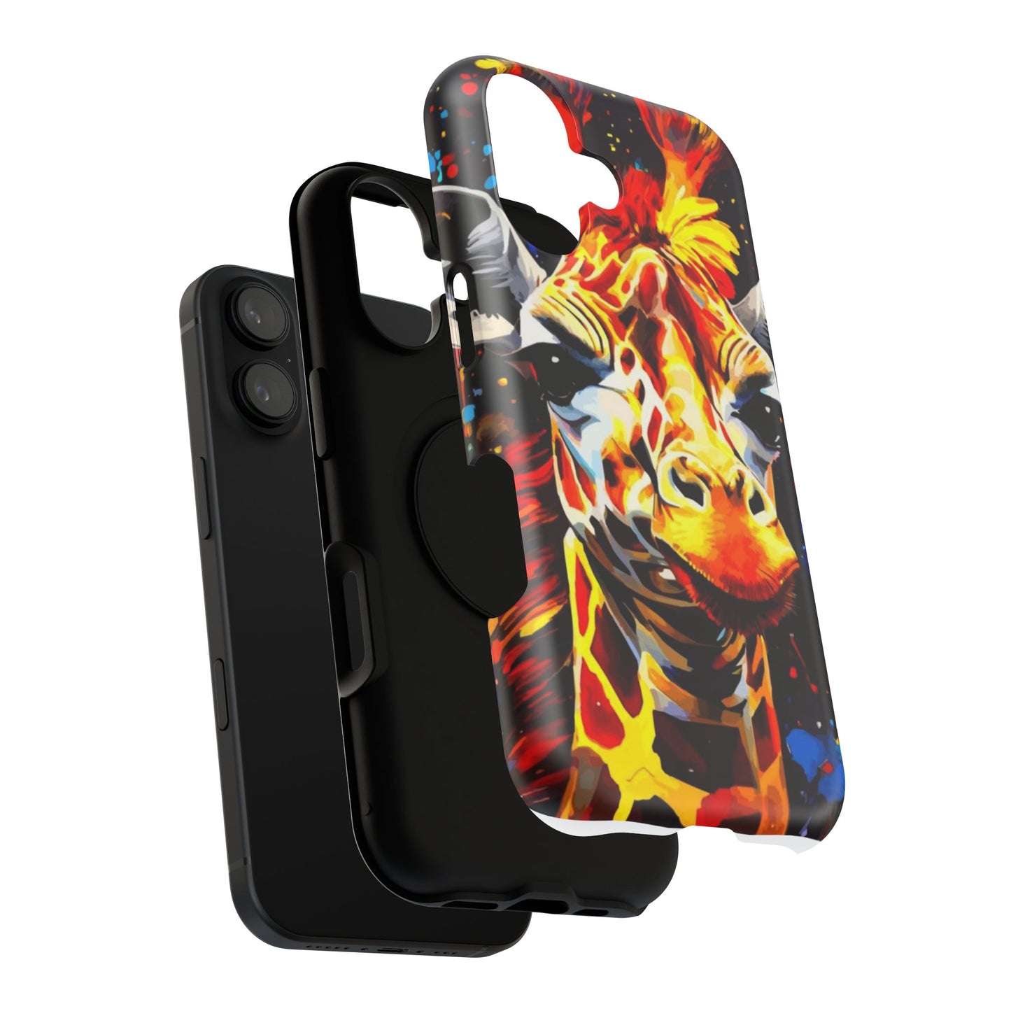 Funky Giraffe Art Impact-Resistant Phone Case —