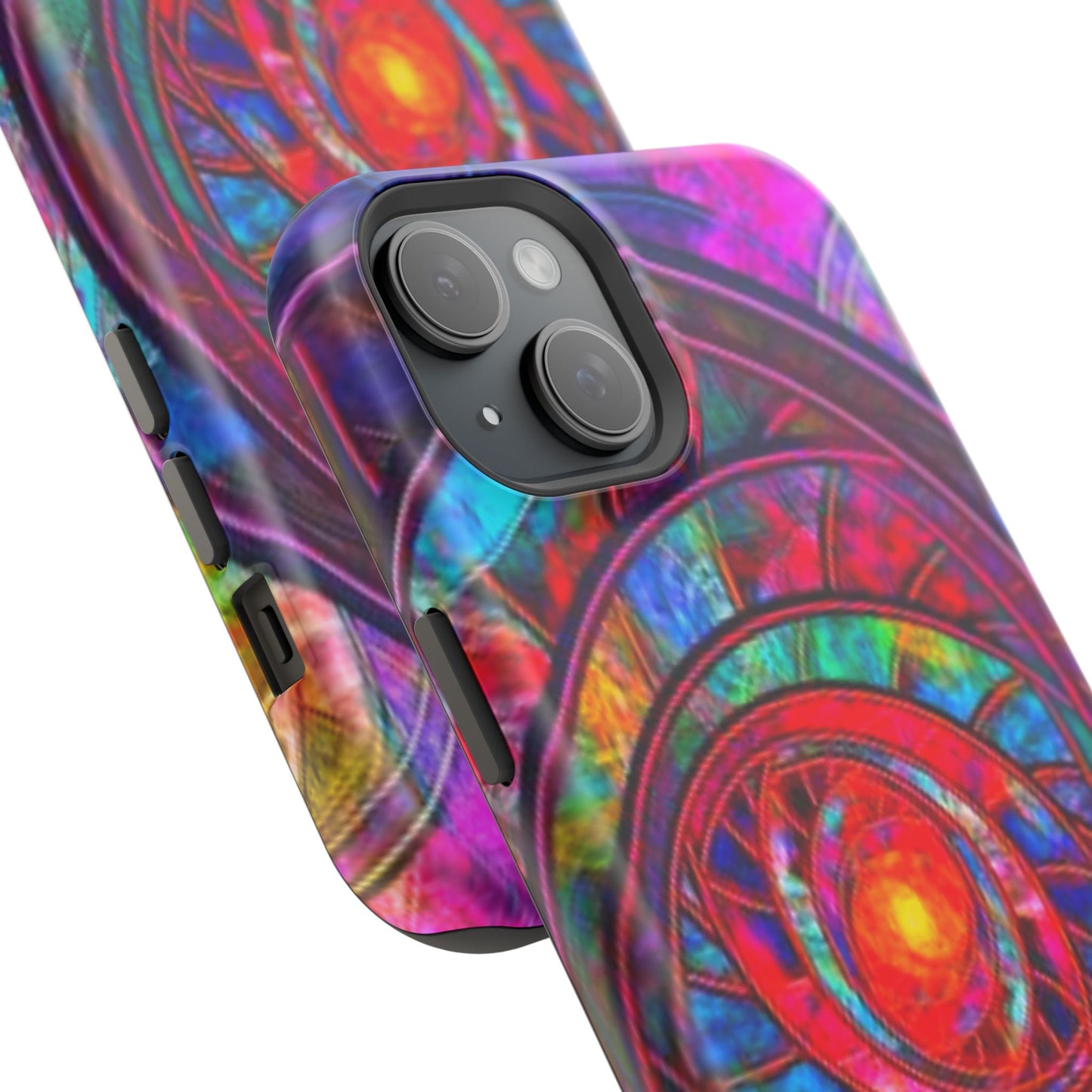 Protective Phone Case — Vibrant Abstract Mandala Impact-Resistant Design