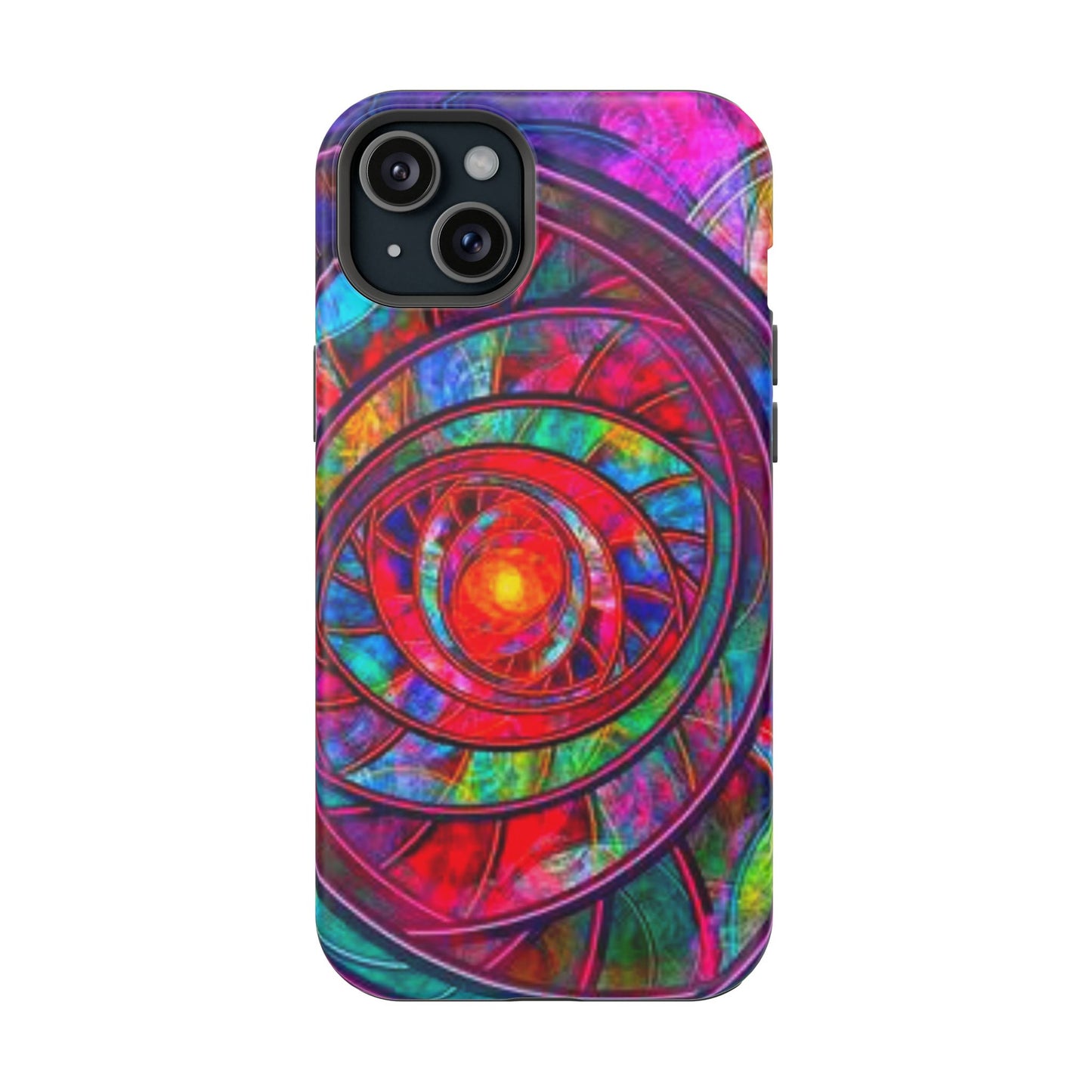 Protective Phone Case — Vibrant Abstract Mandala Impact-Resistant Design