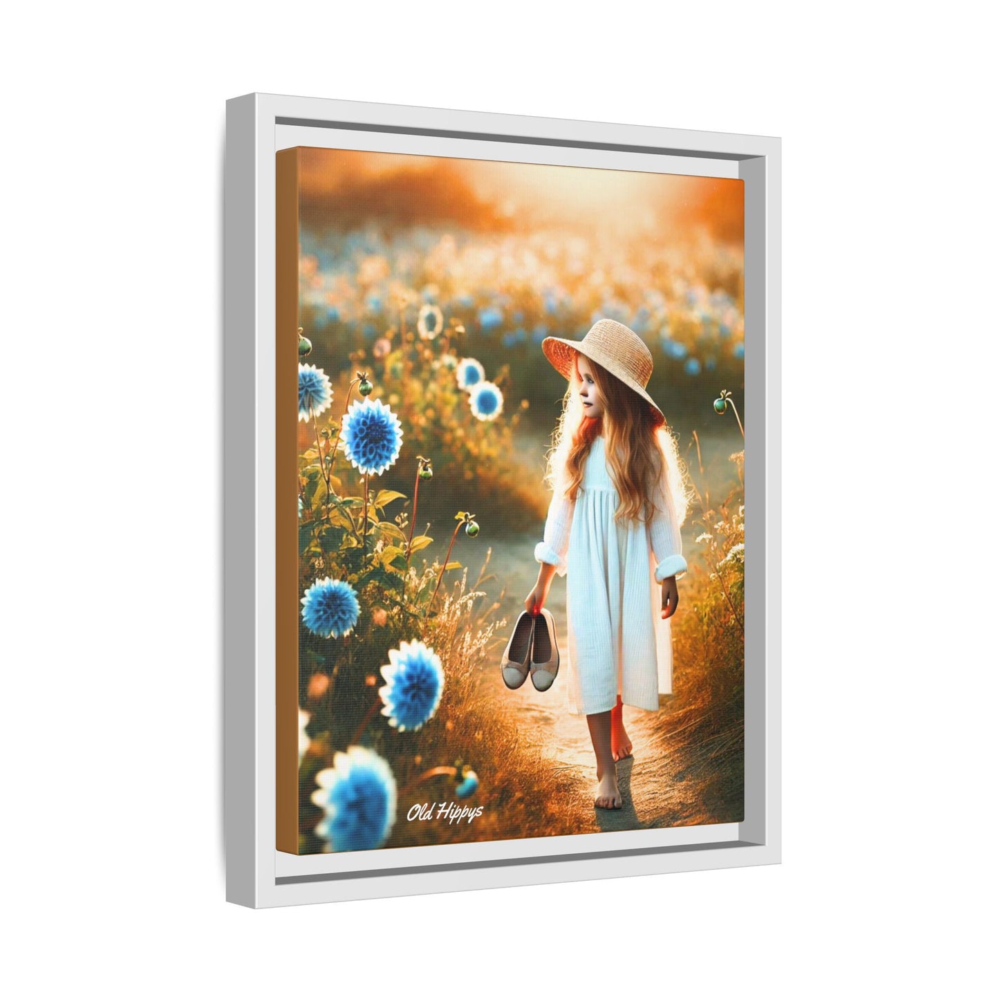 A Girl and Her Thoughts Wood Framed Canvas