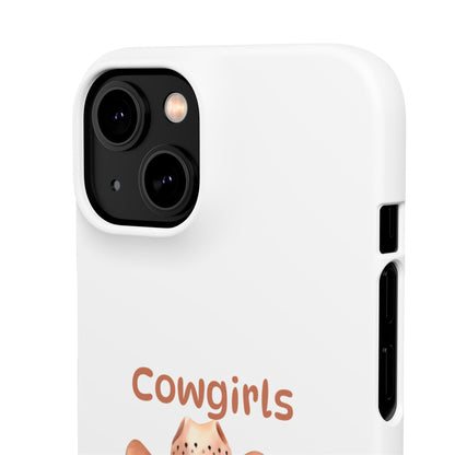 Cowgirls Phone Case — "Real Cowgirls Ride by Faith Not by Sight" Christian Western iPhone Snap Case