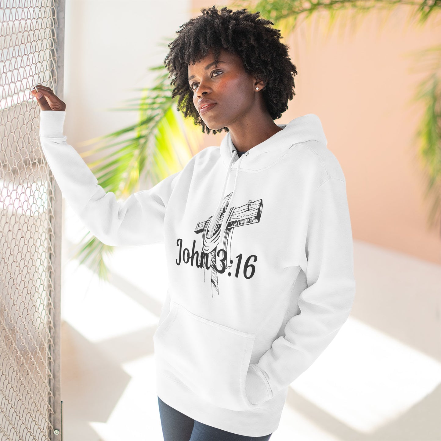 John 3:16 Cross Hoodie - Christian Faith Pullover