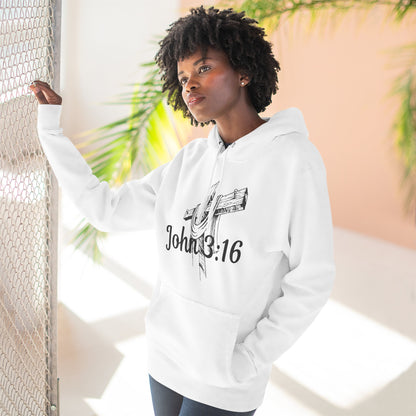 John 3:16 Cross Hoodie - Christian Faith Pullover