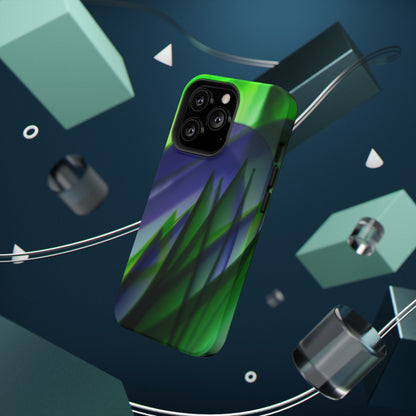 — Green Blue Abstract Wave Design Impact-Resistant Phone Case