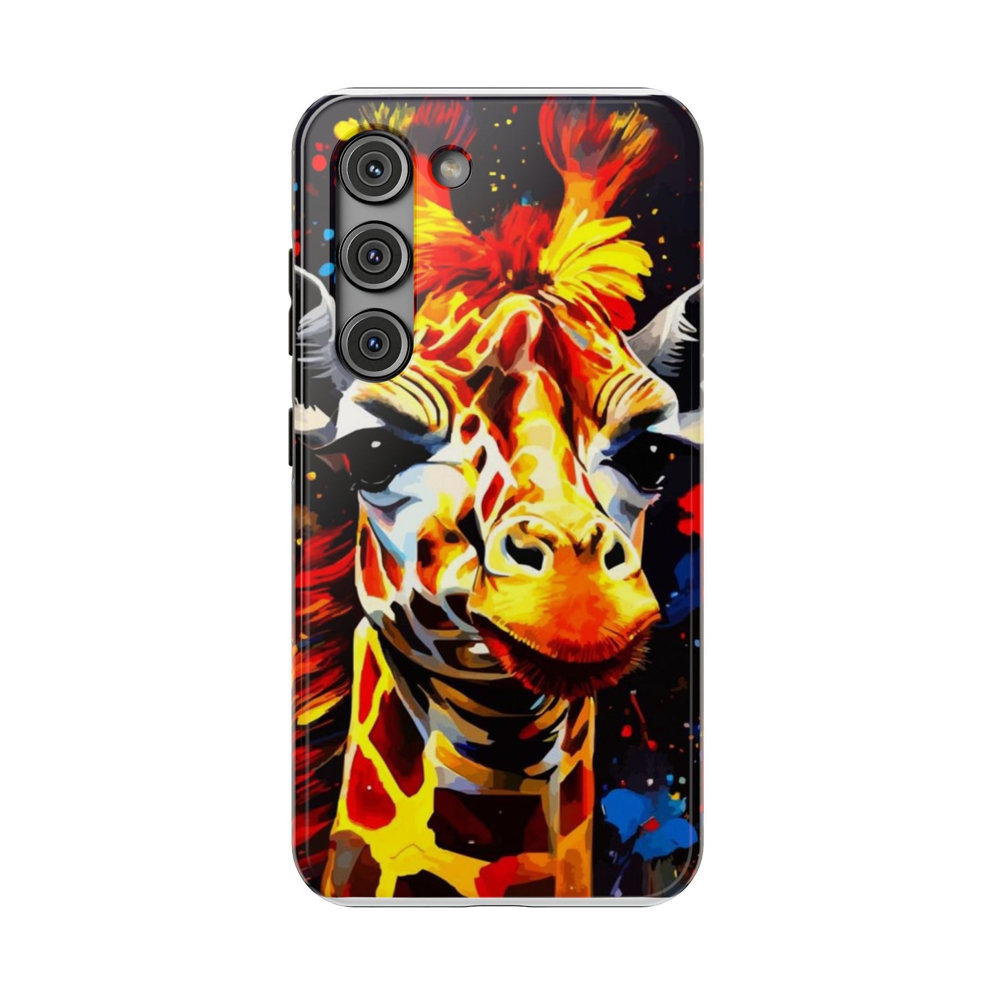 Funky Giraffe Art Impact-Resistant Phone Case —