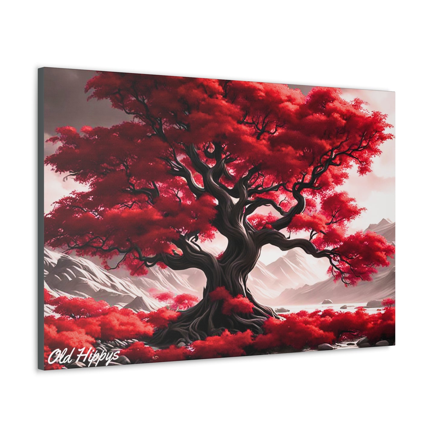 Flaming Red Tree Canvas Gallery Wrap