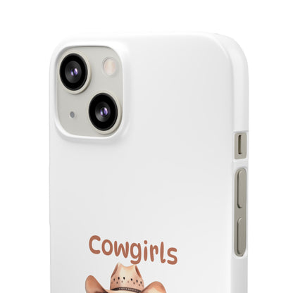 Cowgirls Phone Case — "Real Cowgirls Ride by Faith Not by Sight" Christian Western iPhone Snap Case