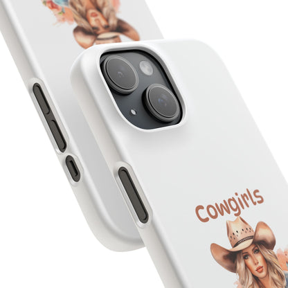 Cowgirls Phone Case — "Real Cowgirls Ride by Faith Not by Sight" Christian Western iPhone Snap Case