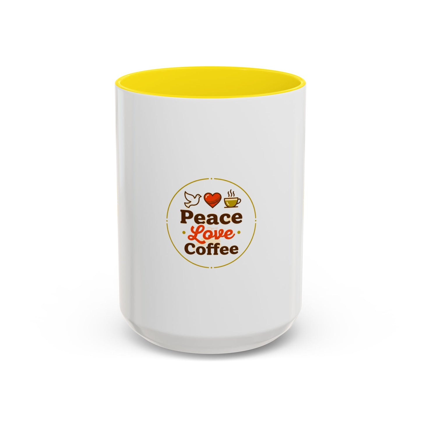 Peace Love Coffee Accent Mug - 11/15oz Ceramic Coffee Cup