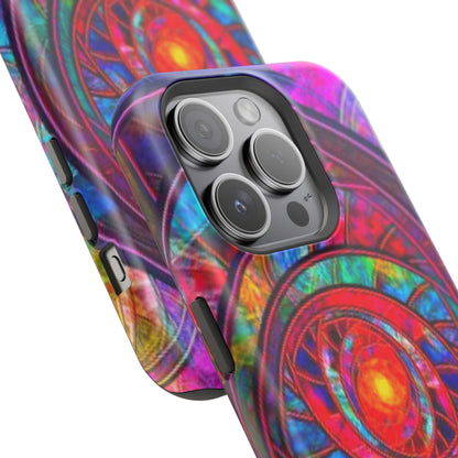 Protective Phone Case — Vibrant Abstract Mandala Impact-Resistant Design