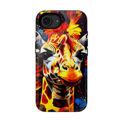 Funky Giraffe Art Impact-Resistant Phone Case —
