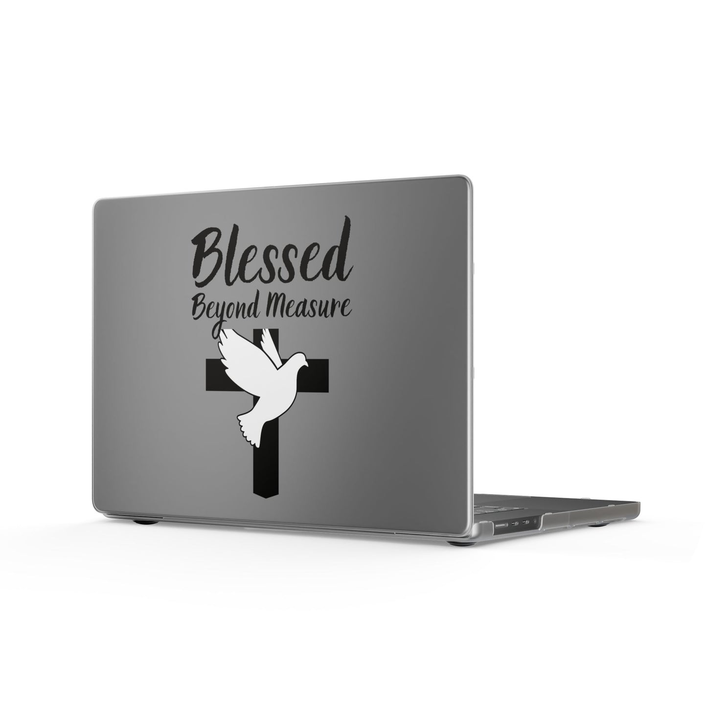Blessed Beyond Measure Matte MacBook Case – Dove & Cross Religious Laptop Cover