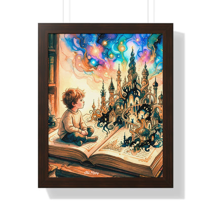 Where Words Become Worlds Wood Framed Art Print