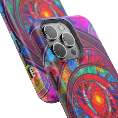 Protective Phone Case — Vibrant Abstract Mandala Impact-Resistant Design