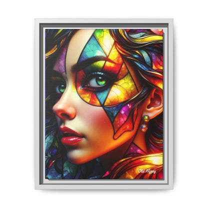 Through the Prism of Her Eyes- Wood Framed Canvas AI Art by Old Hippy