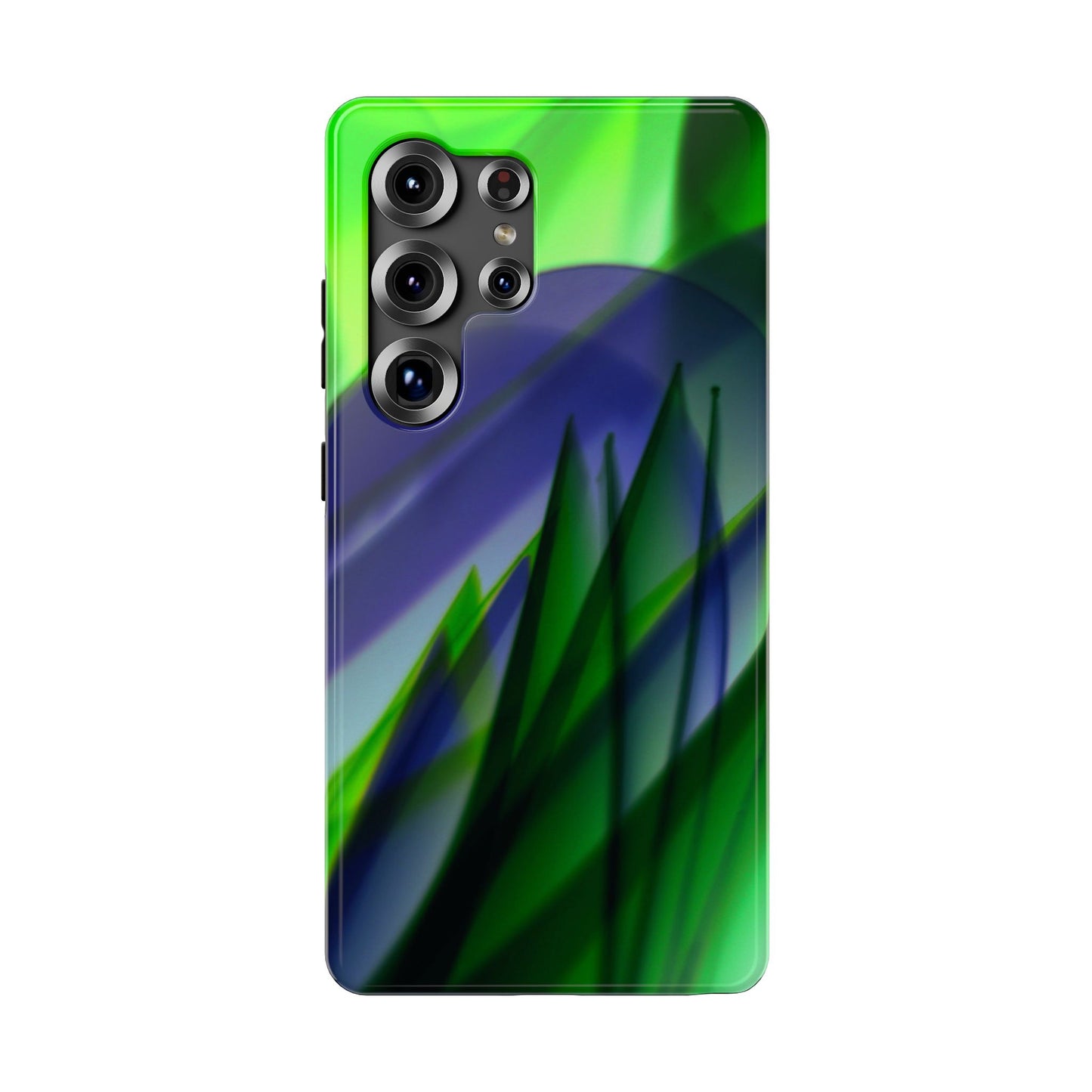 — Green Blue Abstract Wave Design Impact-Resistant Phone Case