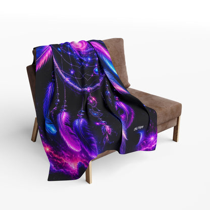 Boho Neon Dreamcatcher Arctic Fleece Blanket — Colorful Spiritual Native-Inspired Throw