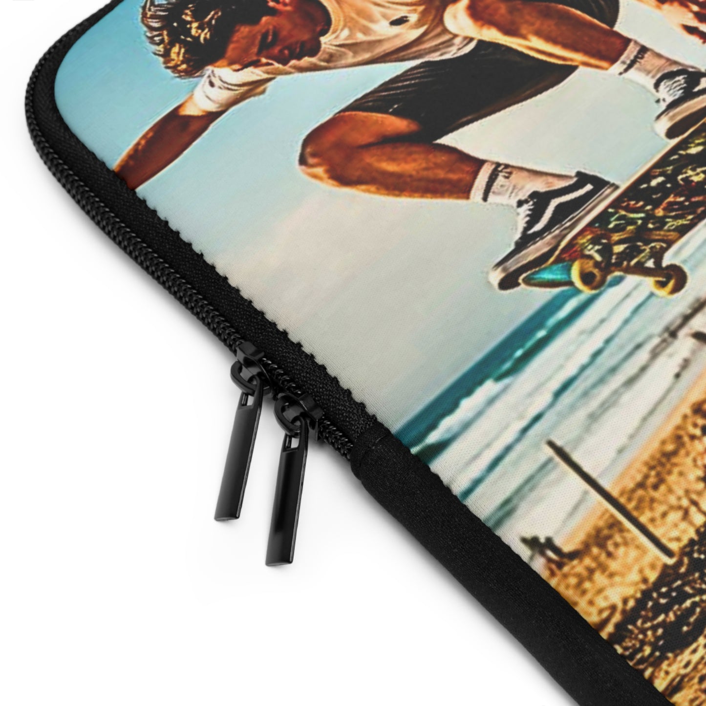 Skateboarders at Venice Beach Laptop Sleeve — Vintage Surf Skateboard Design