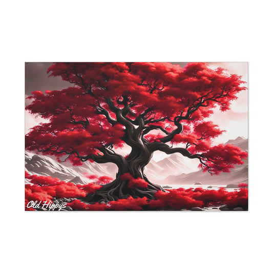 Flaming Red Tree Canvas Gallery Wrap