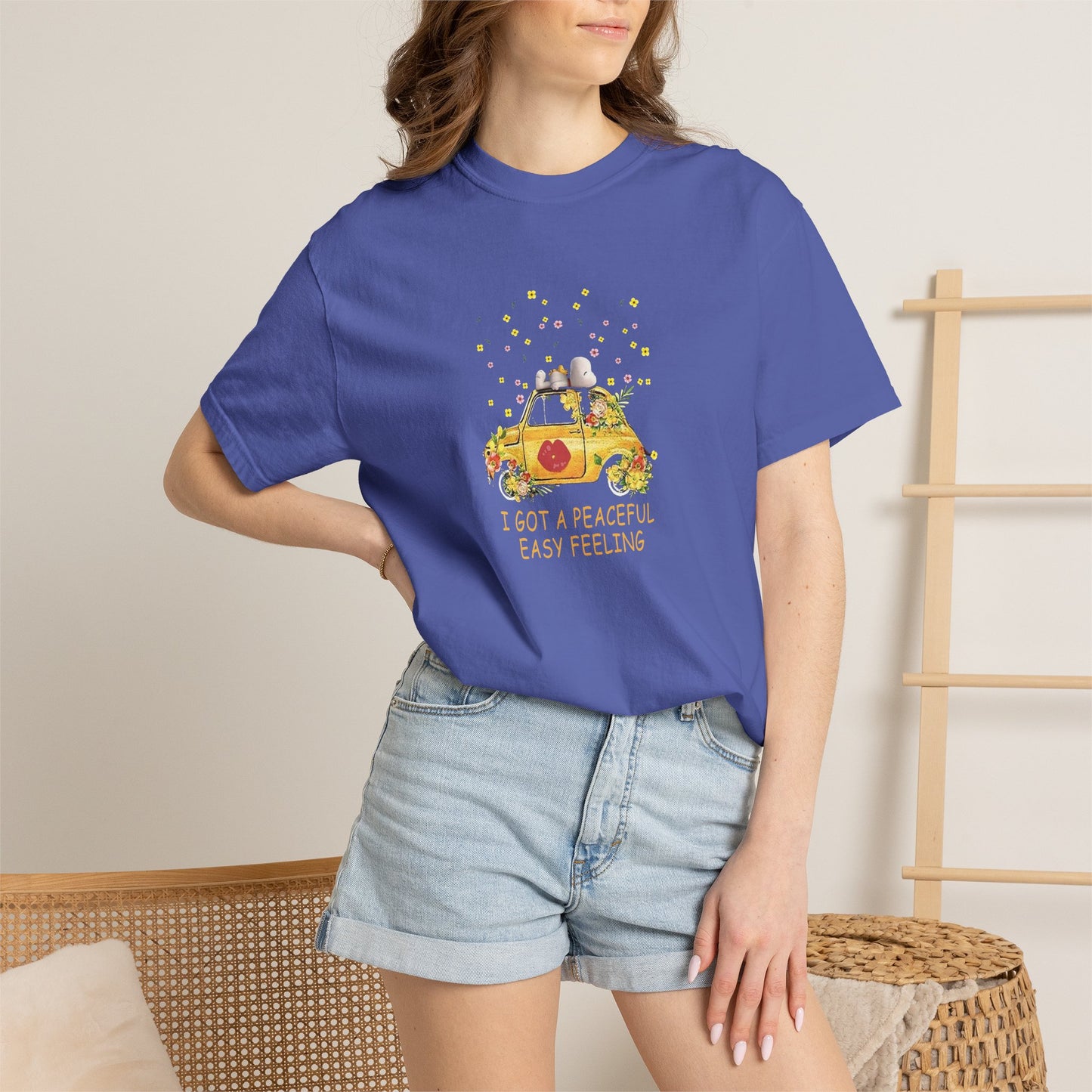 Snoopy 'Peaceful Easy Feeling' T-Shirt — VW Beetle Retro Lyrics Tee